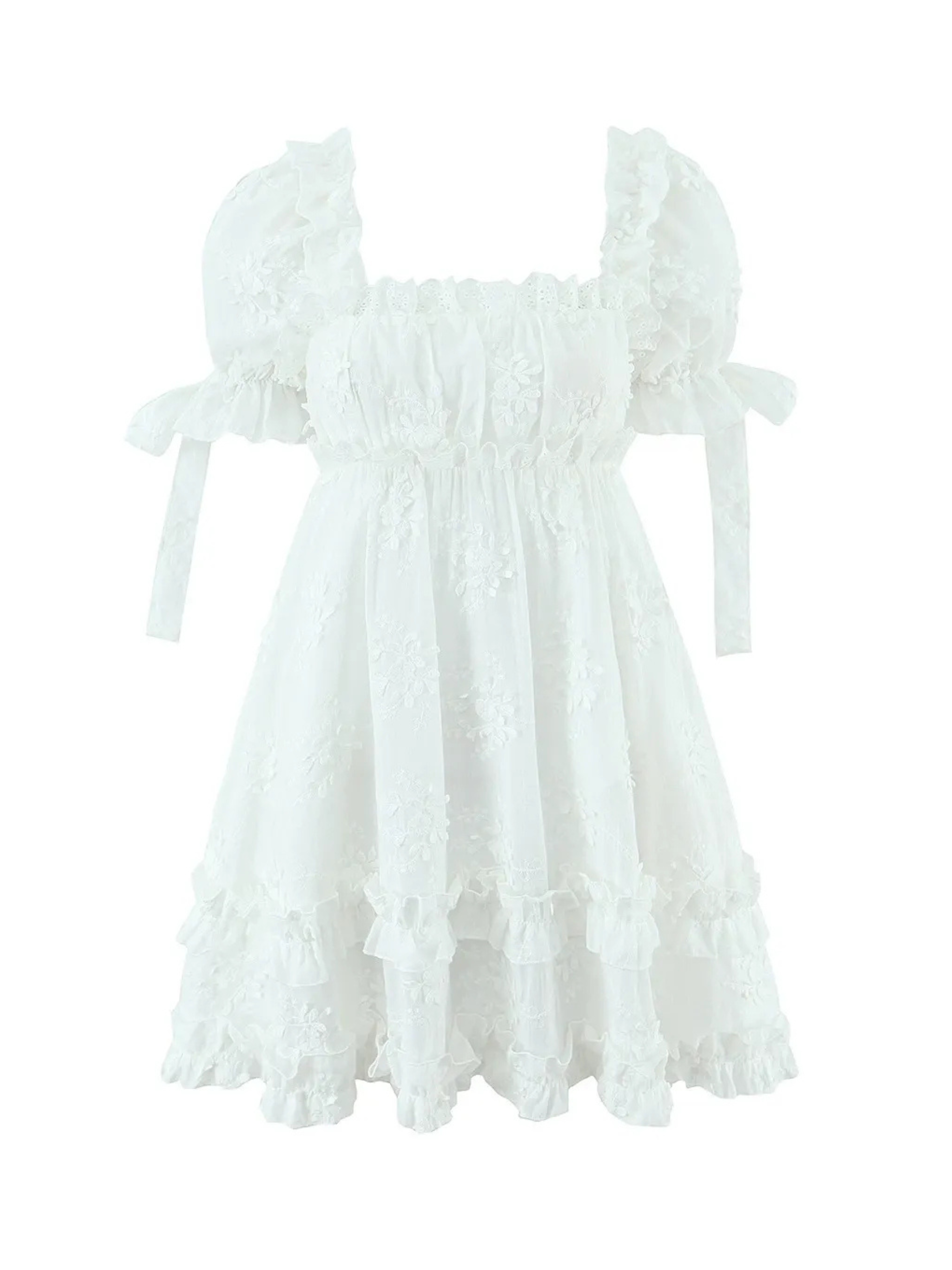 Ilona Embroidered Ruffle Mini Dress