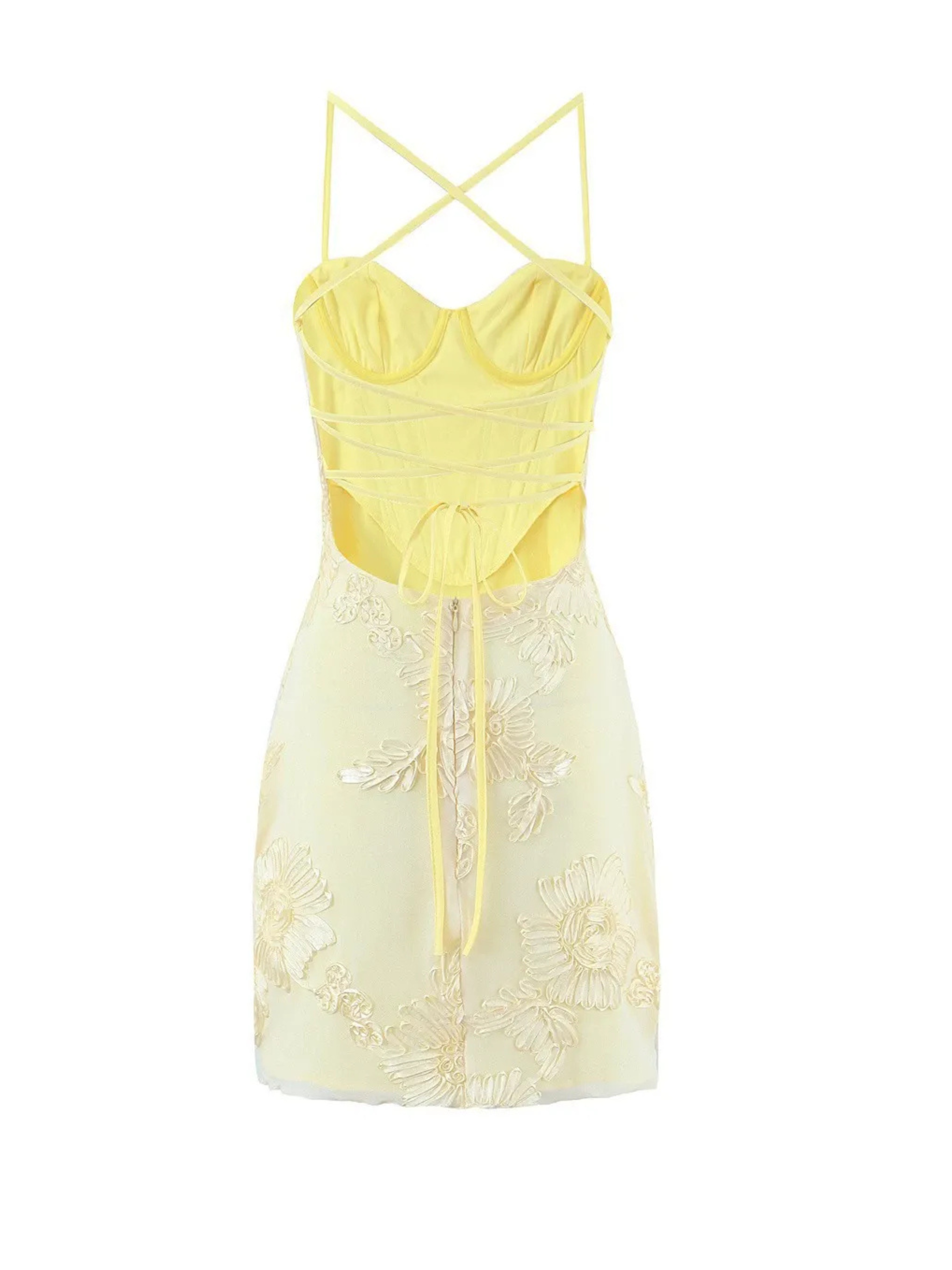 Mona Floral Embroidered Mini Dress