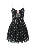 Maelia Black Polka Dot Mini Dress