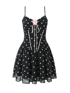 Maelia Black Polka Dot Mini Dress