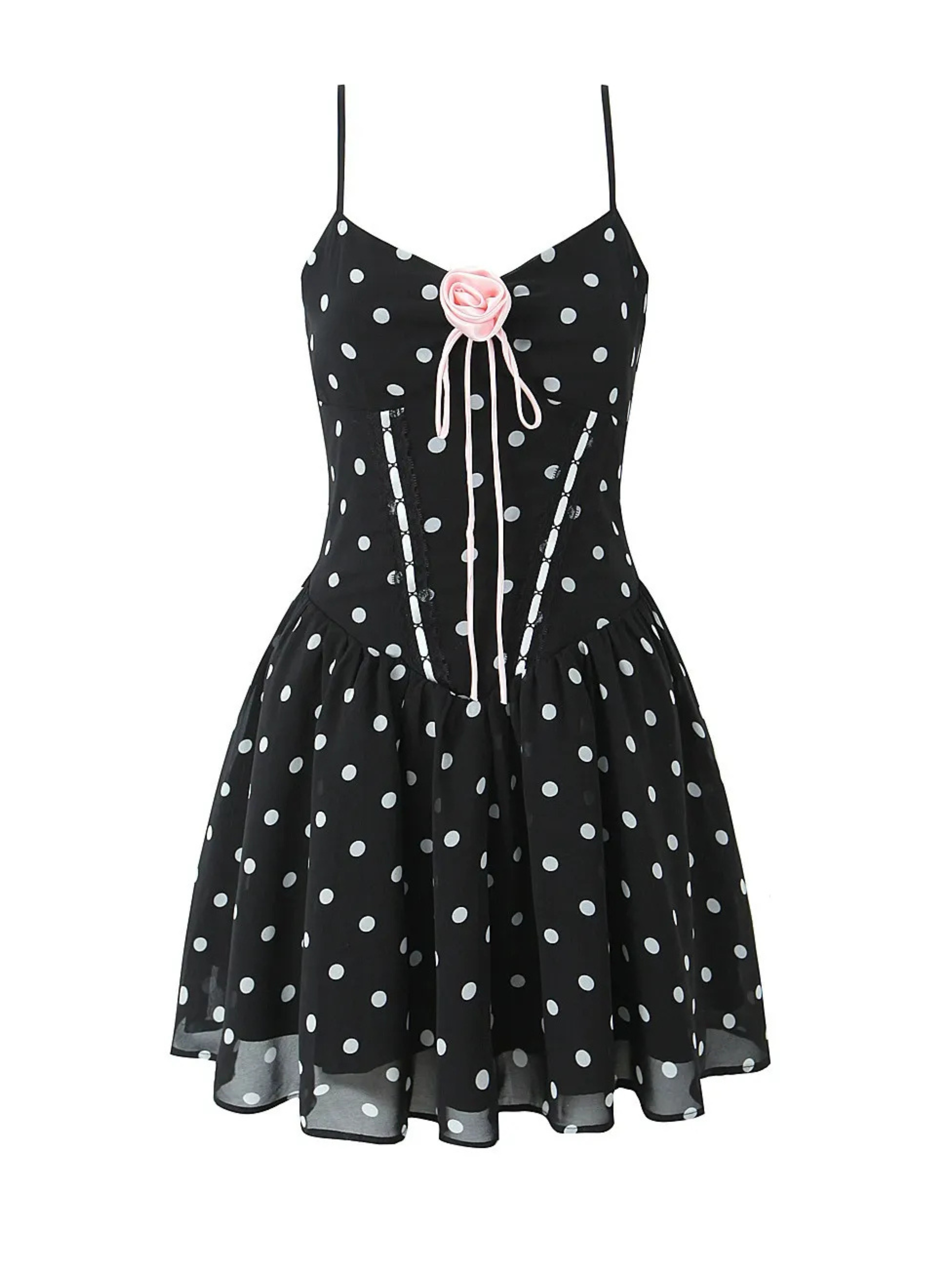 Maelia Black Polka Dot Mini Dress