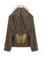 Chain Back Halter Mini Dress