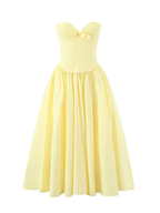 Perin Strapless Bow Corset Midi Dress