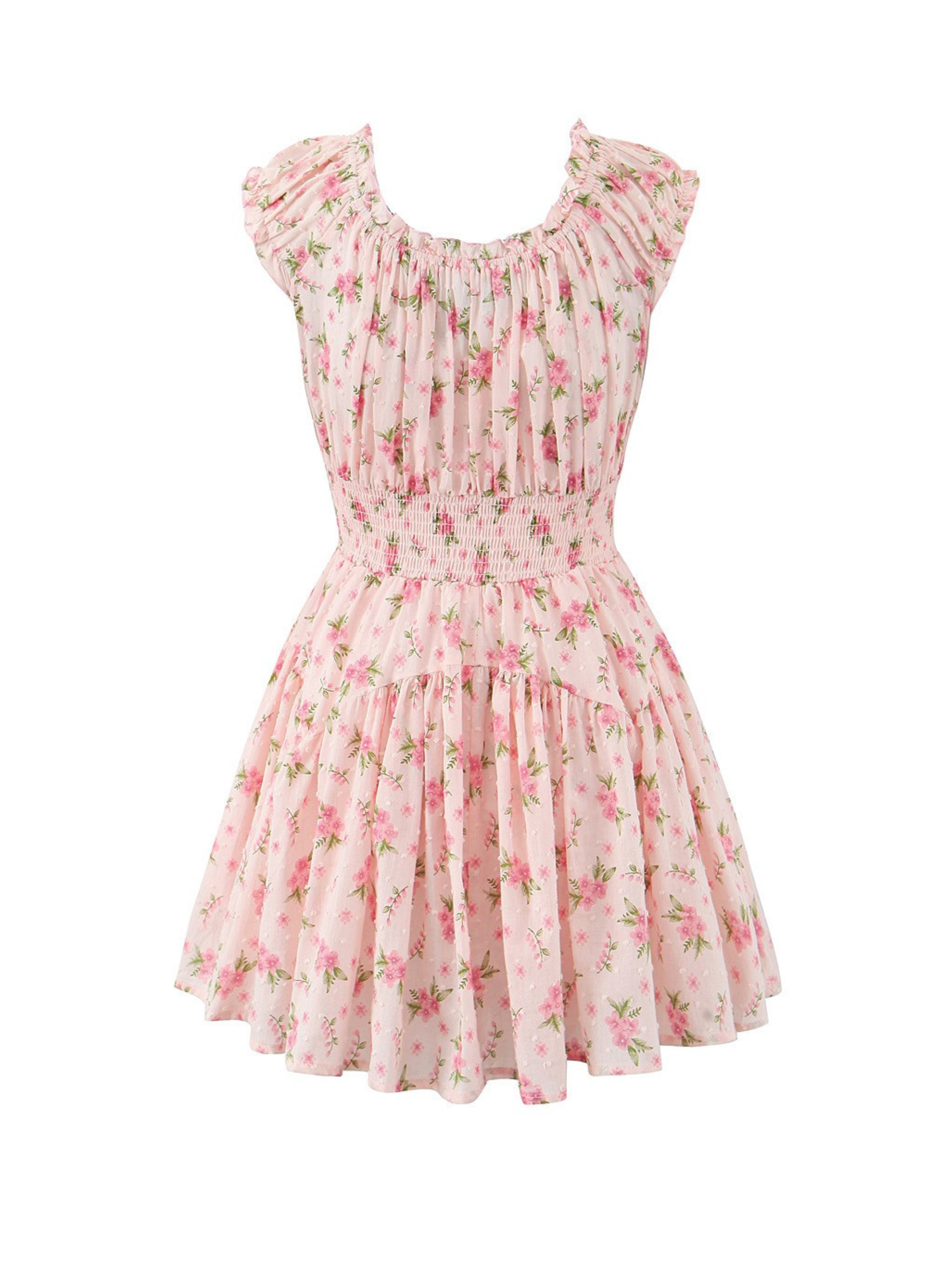 Selis Off-Shoulder Smocked Mini Dress