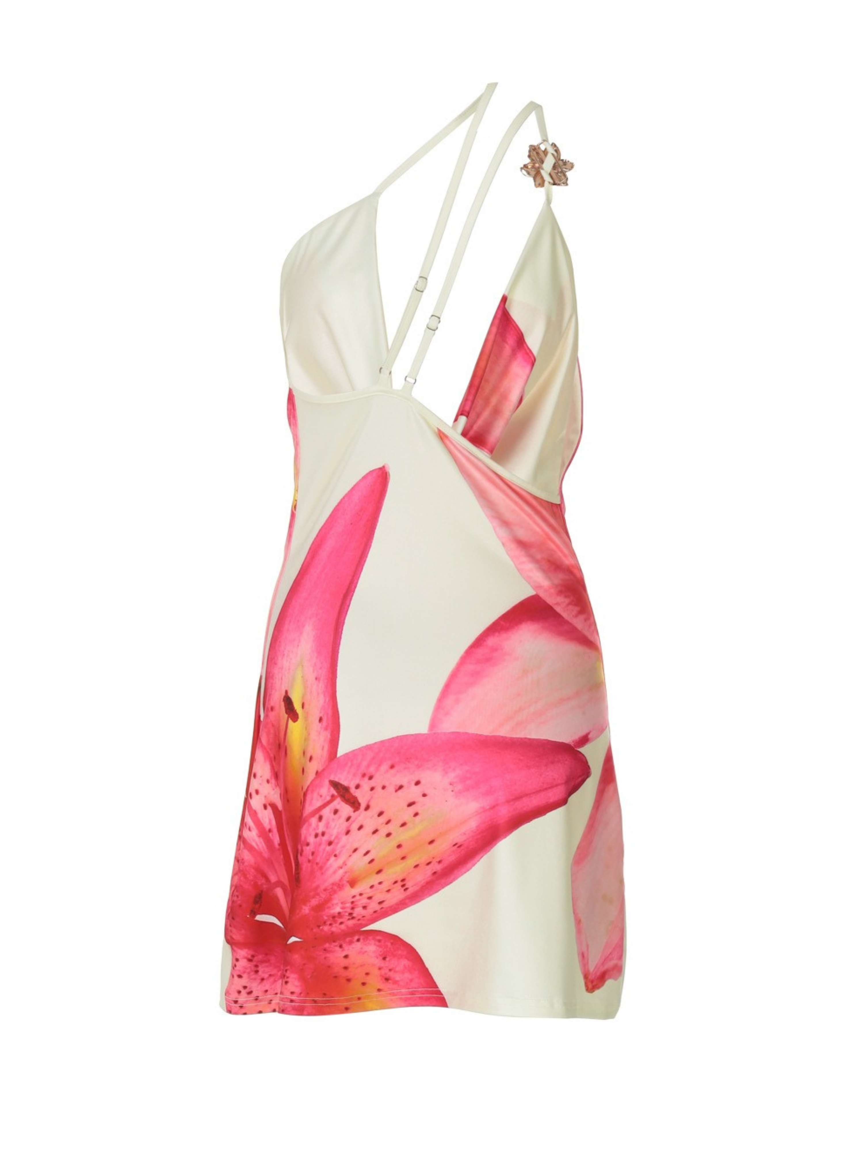 Solina Floral Asymmetric Halter Mini Dress