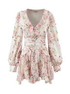 Nivya Floral Ruffle Mini Dress