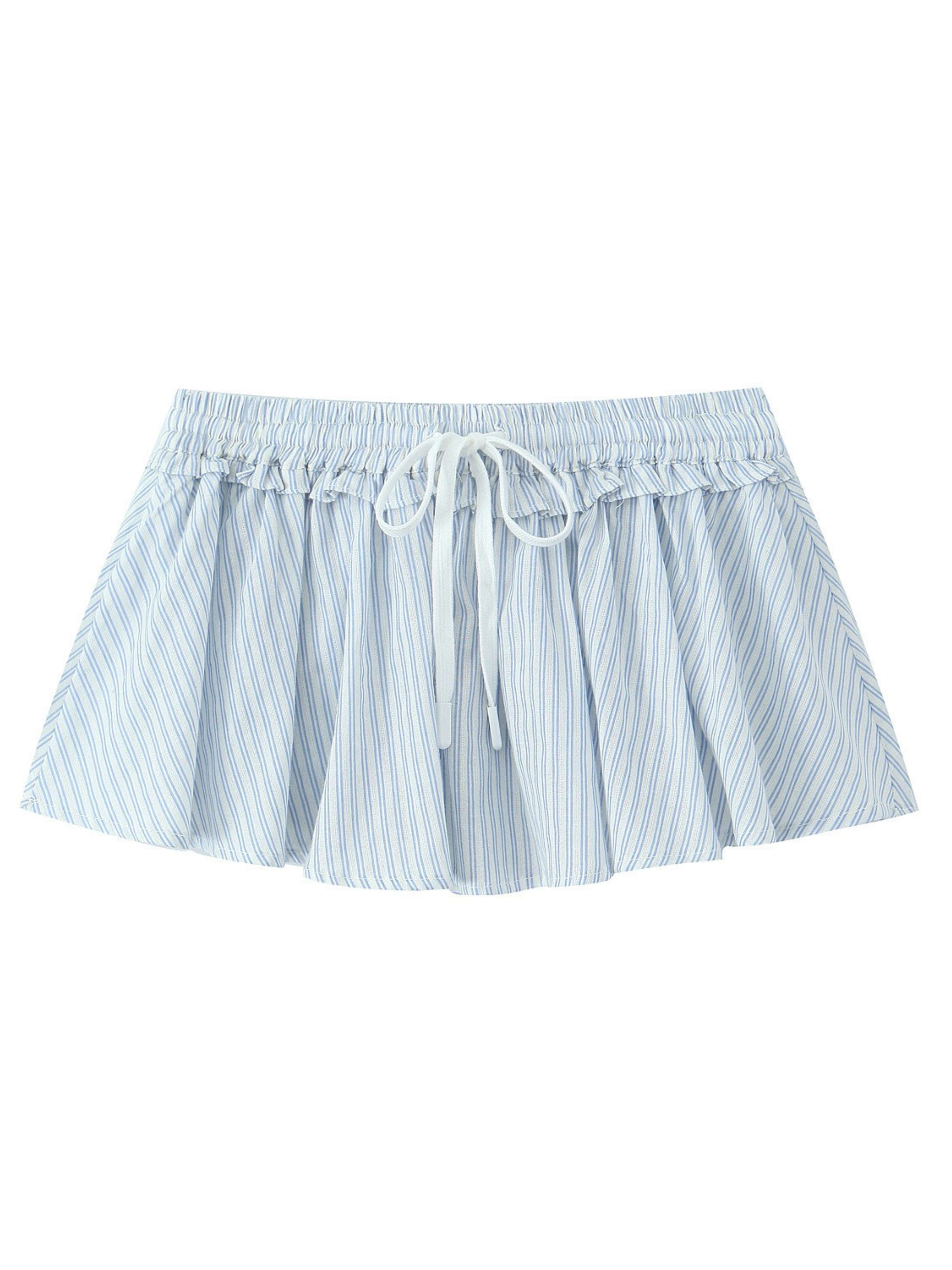 Helin Striped Cropped Shirt & Mini Skort Set