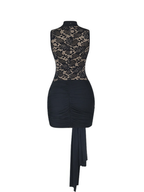 Sariel Lace Mini Dress with Draped Tie