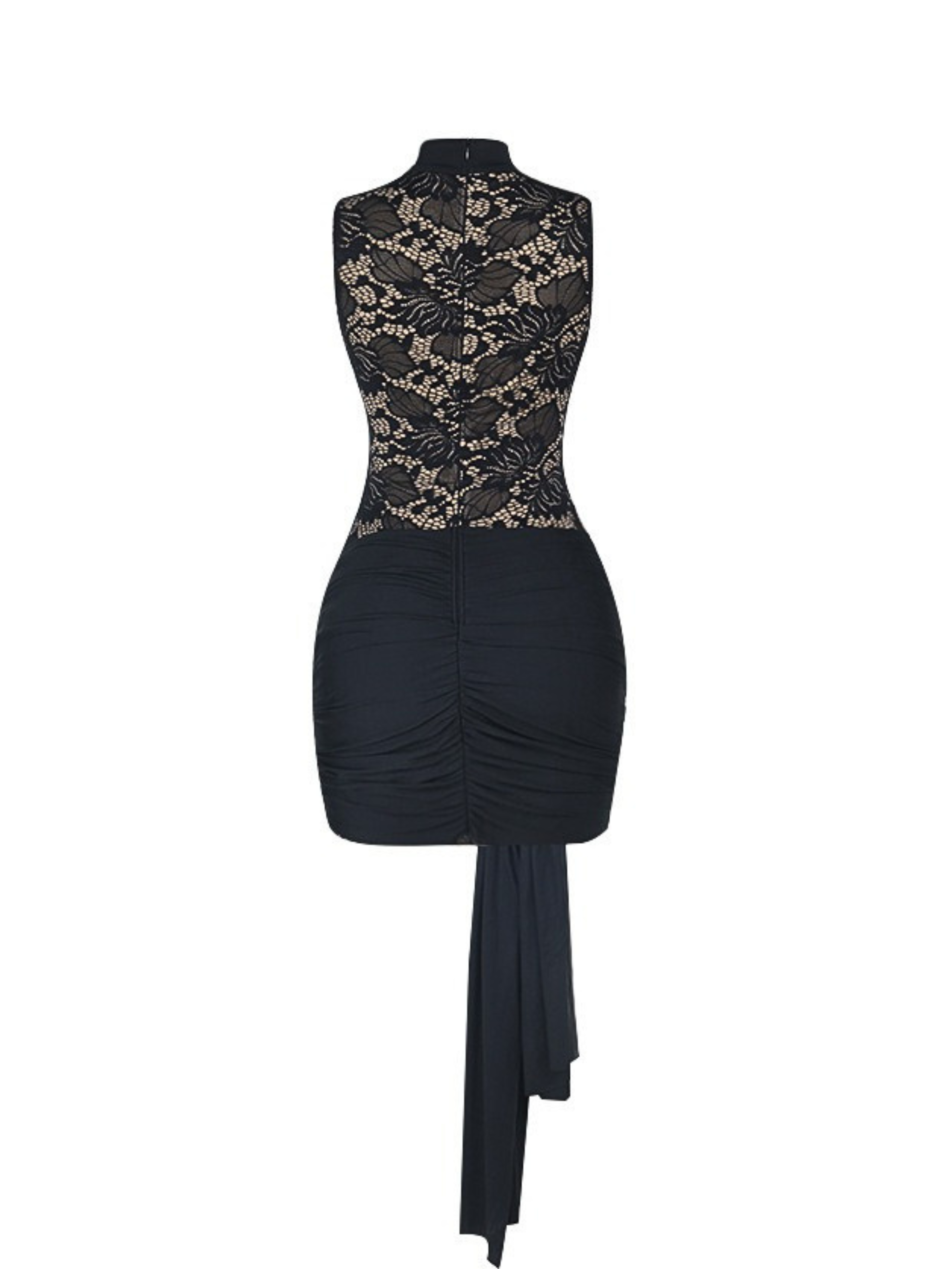 Sariel Lace Mini Dress with Draped Tie