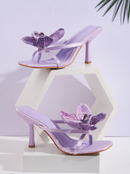 Maya Violet Orchid Satin Heel Sandals