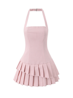 Mirana Halter Pleated Mini Dress