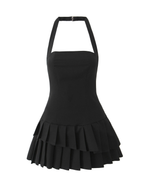 Mirana Halter Pleated Mini Dress