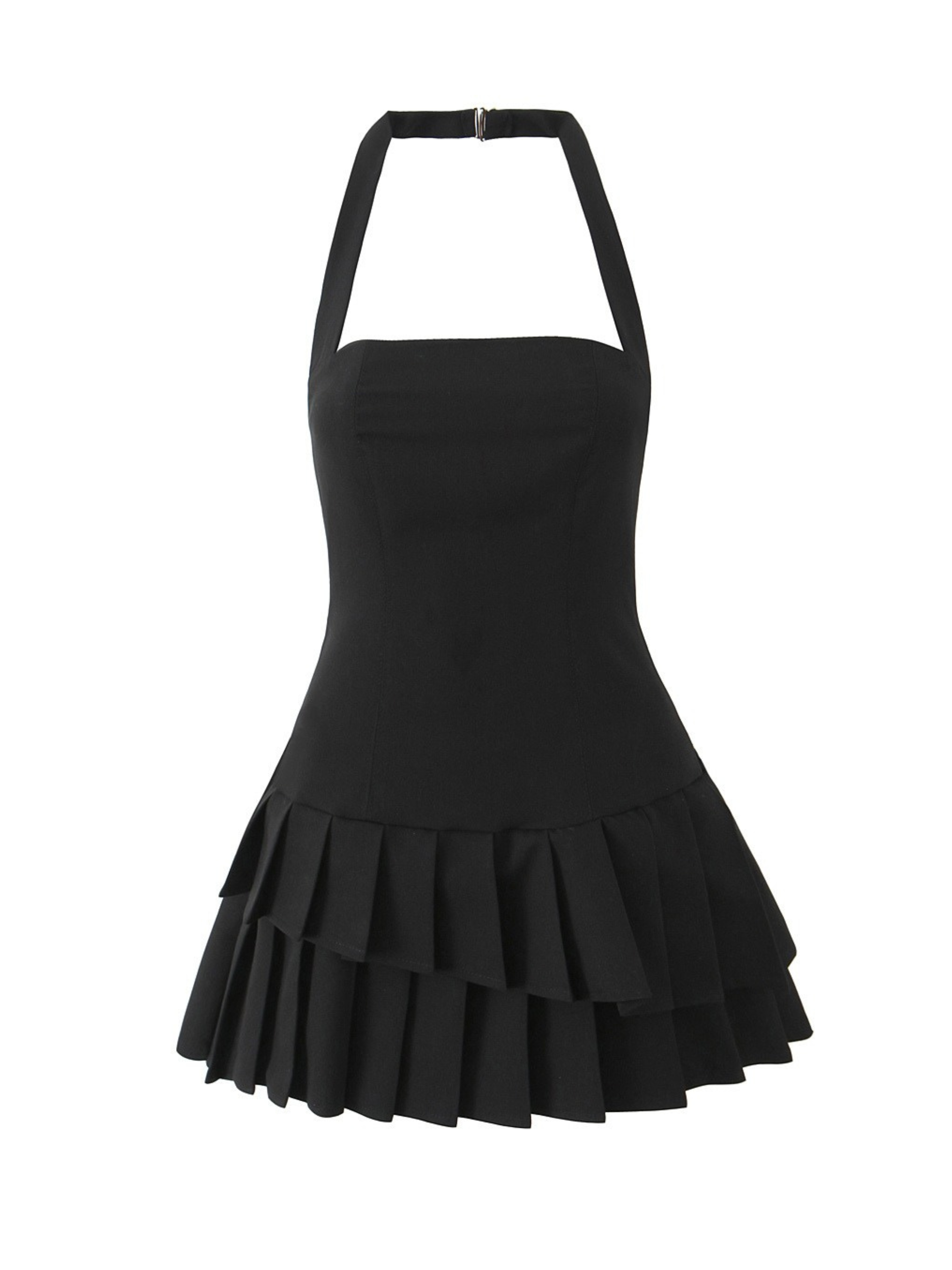 Mirana Halter Pleated Mini Dress