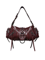 Phoebe Studded Croc-Effect Shoulder Bag