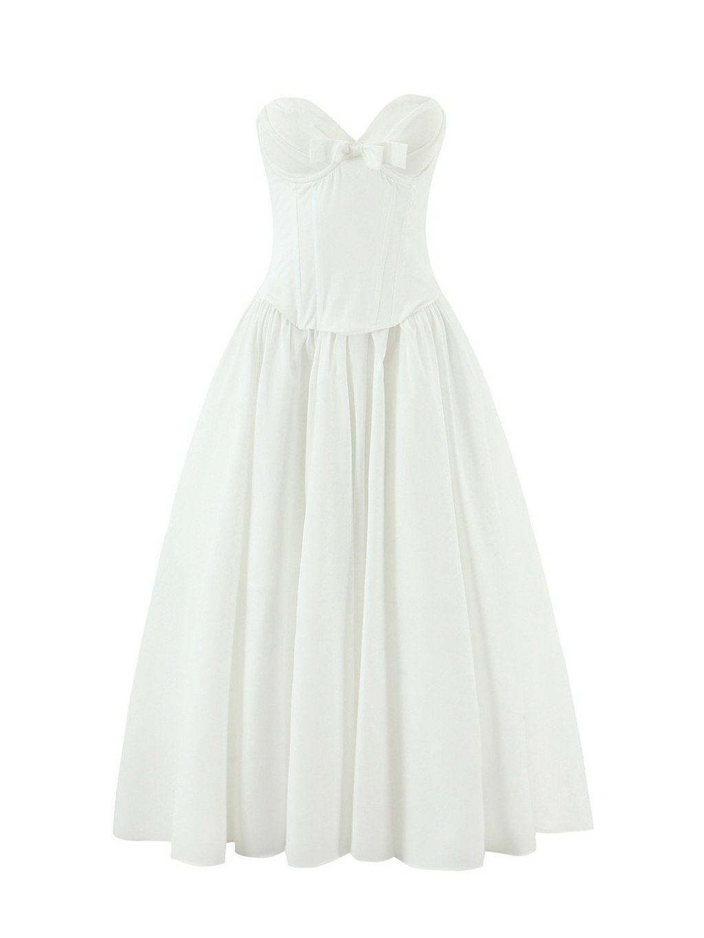Perin Strapless Bow Corset Midi Dress