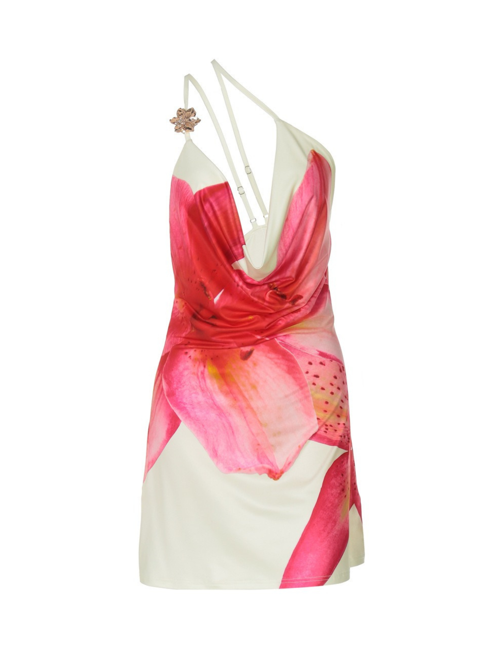 Solina Floral Asymmetric Halter Mini Dress