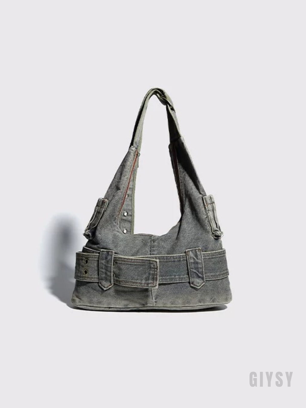 Beatrice Denim Buckle Shoulder Bag