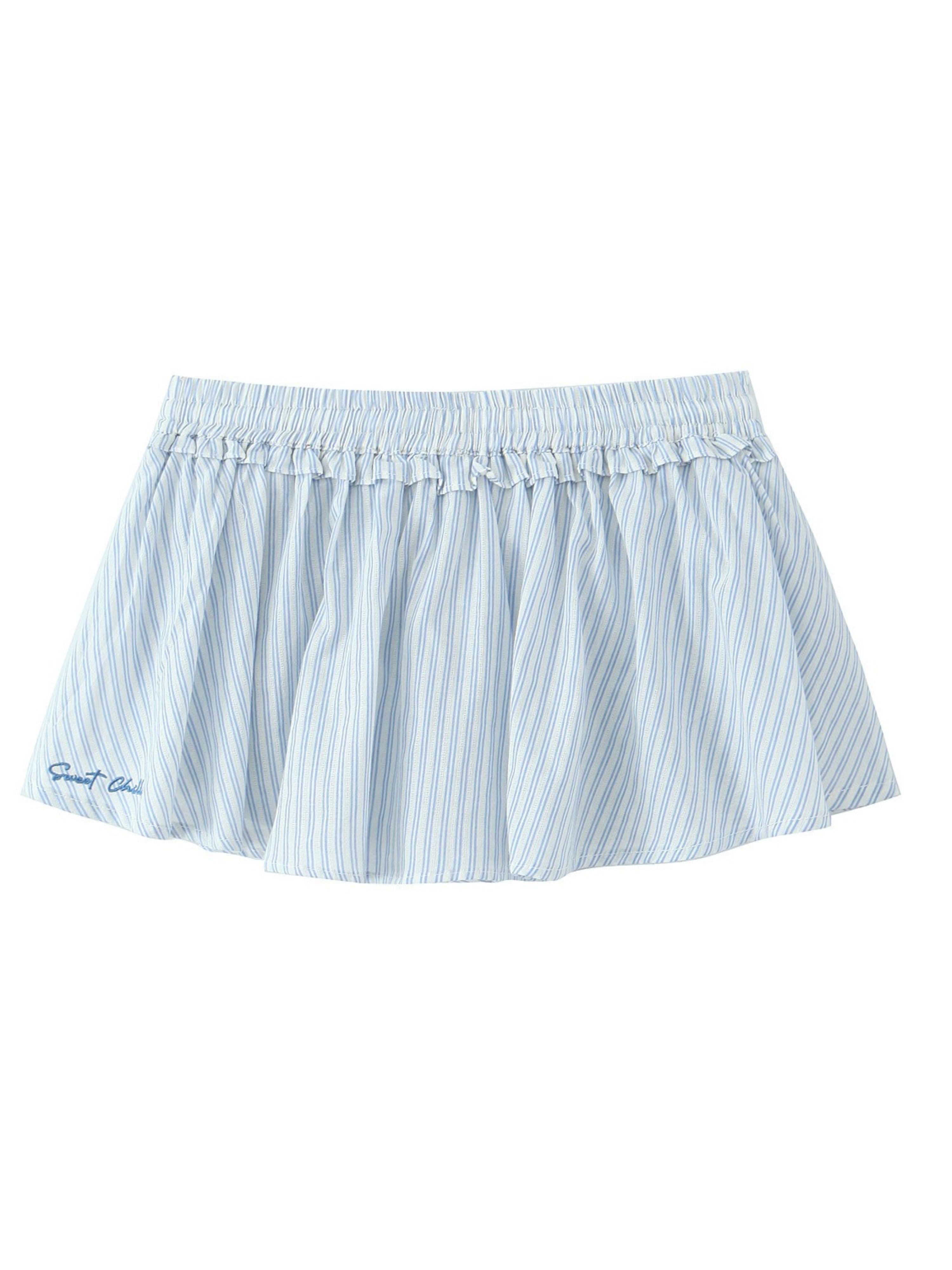 Helin Striped Cropped Shirt & Mini Skort Set