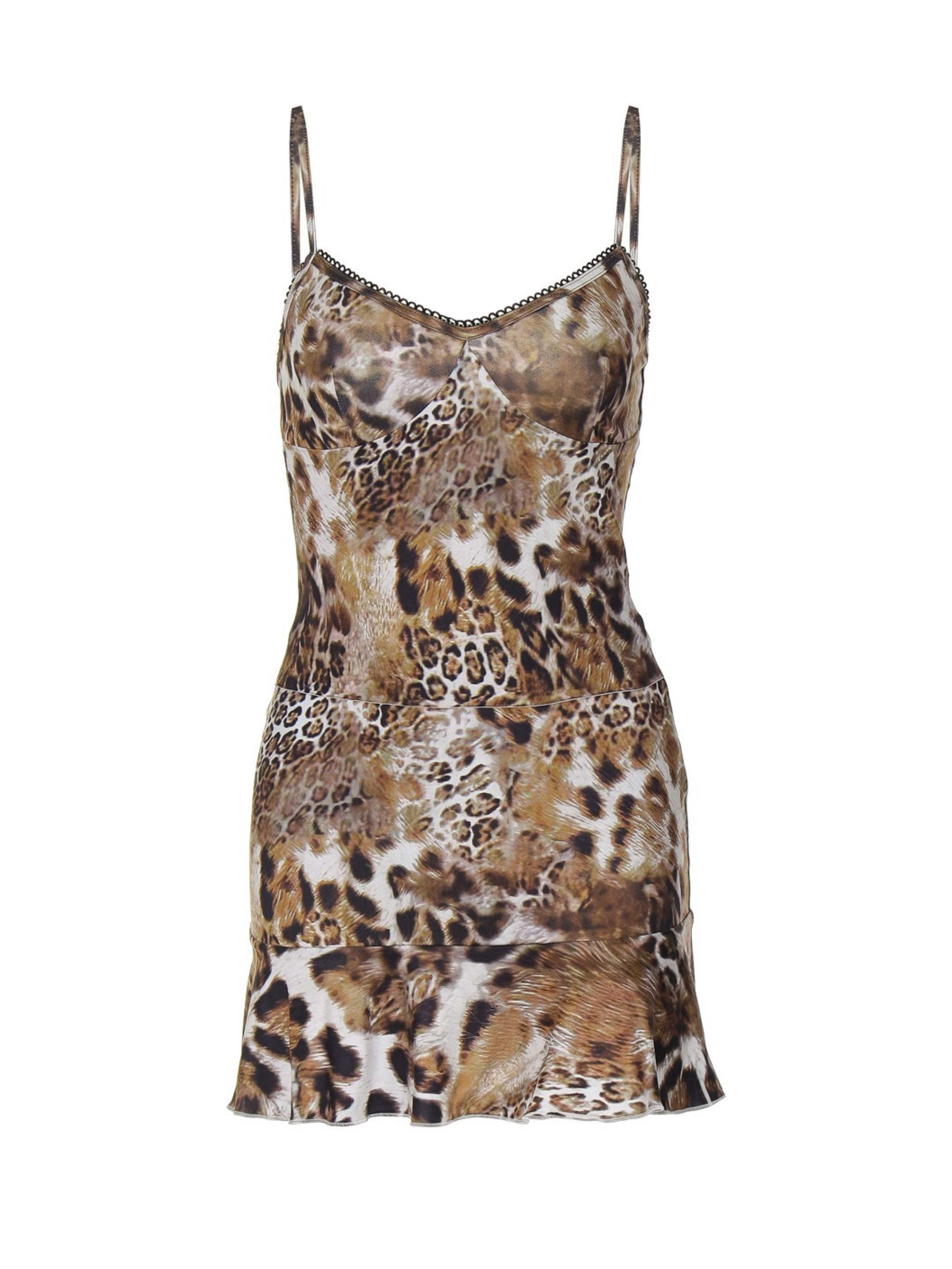 Leopard Print Top & Mini Skirt Set