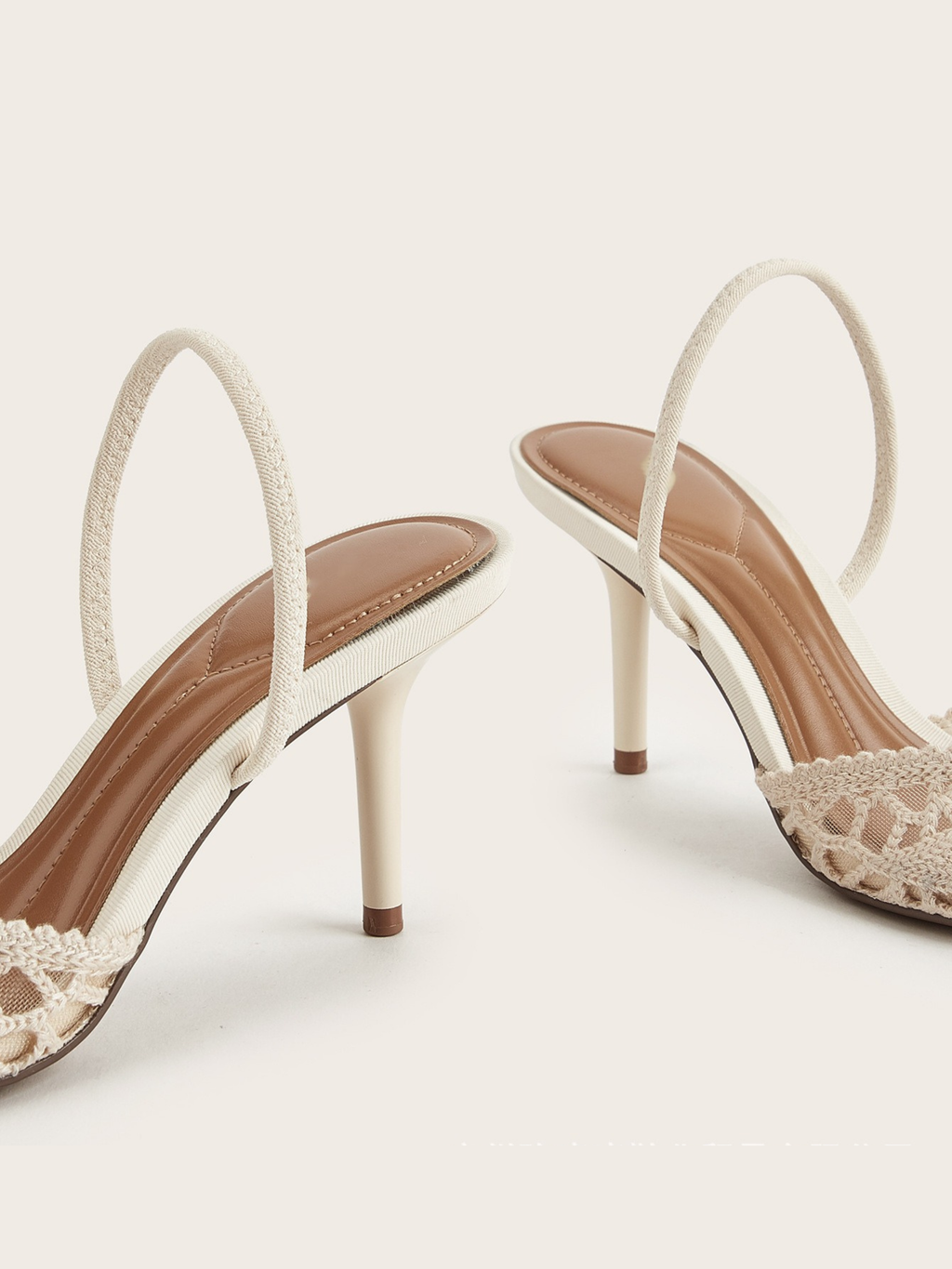 Soreya Pointed Toe Crochet Slingback Heels