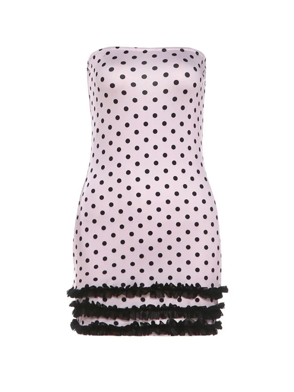 Evelin Polka Dot Strapless Mini Dress