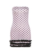 Evelin Polka Dot Strapless Mini Dress