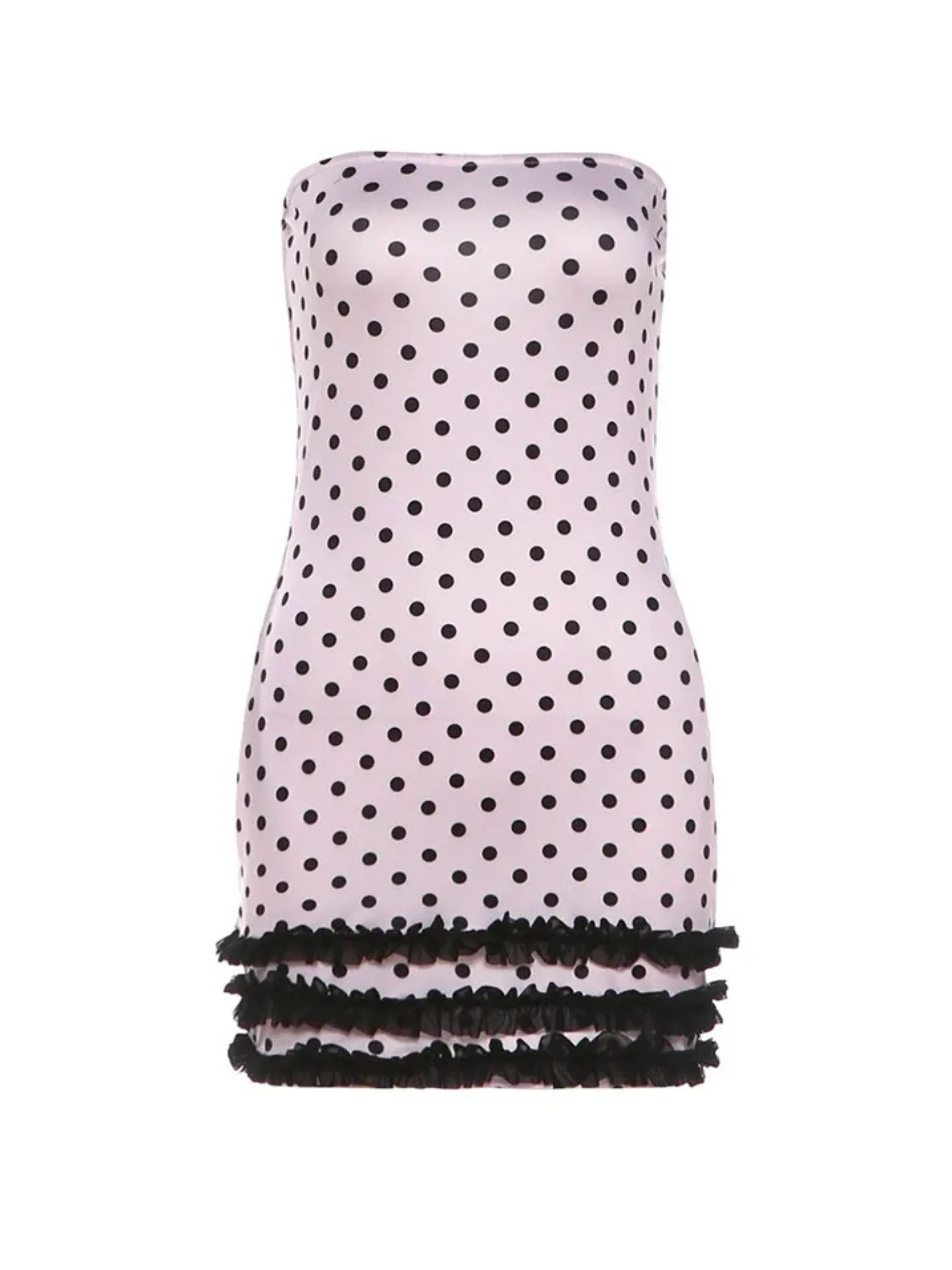 Evelin Polka Dot Strapless Mini Dress