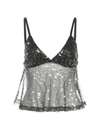 Violea Sheer Sequin Cami Top