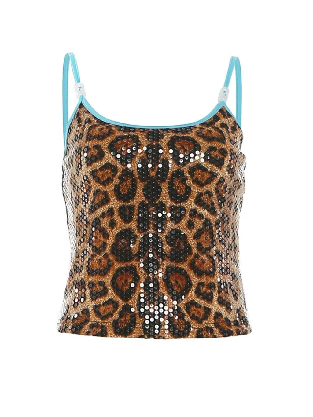 Liana Leopard Sequin Cami Top