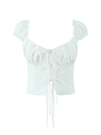 Selin Tie-Front Floral Crop Top
