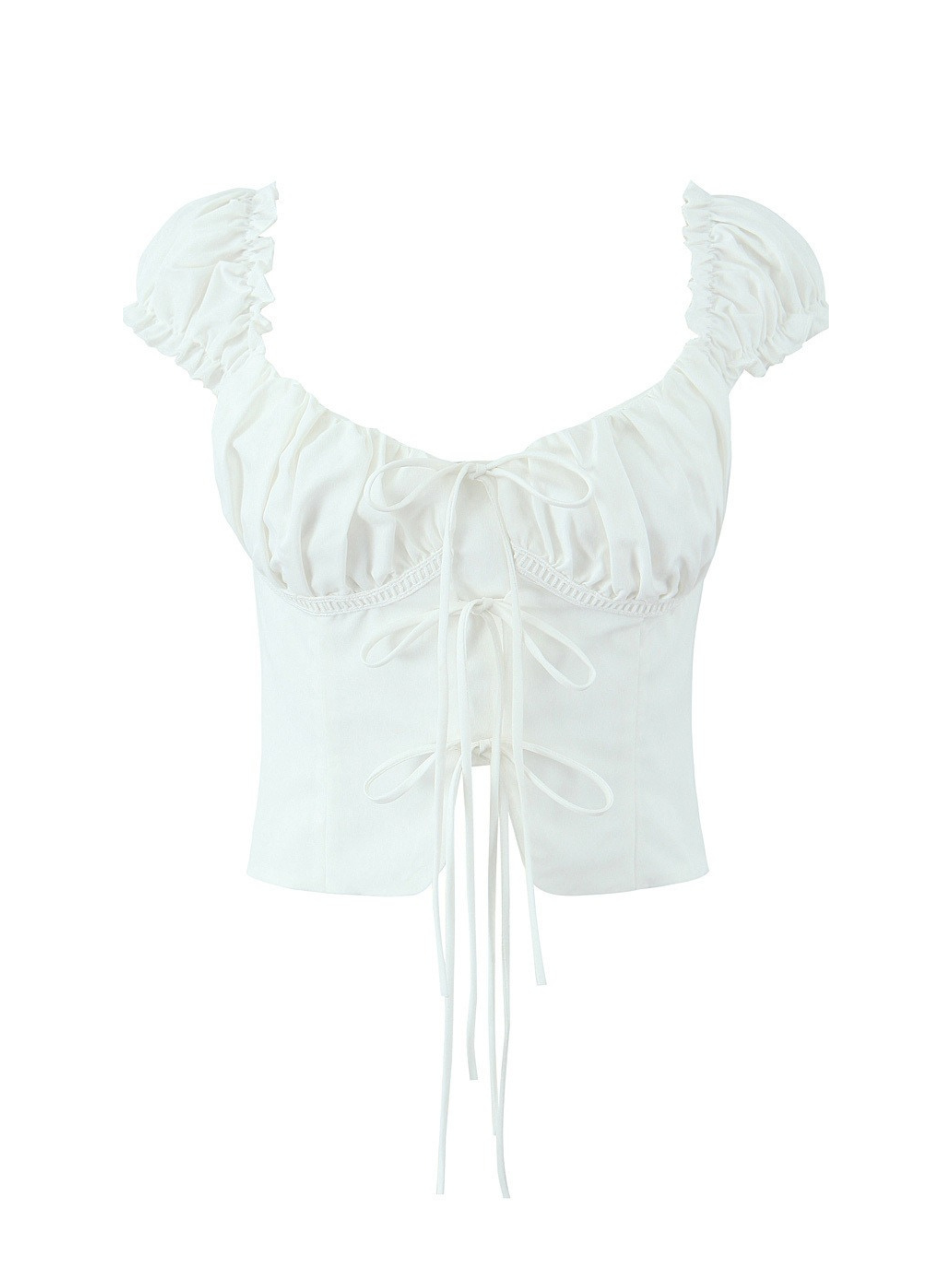 Selin Tie-Front Floral Crop Top