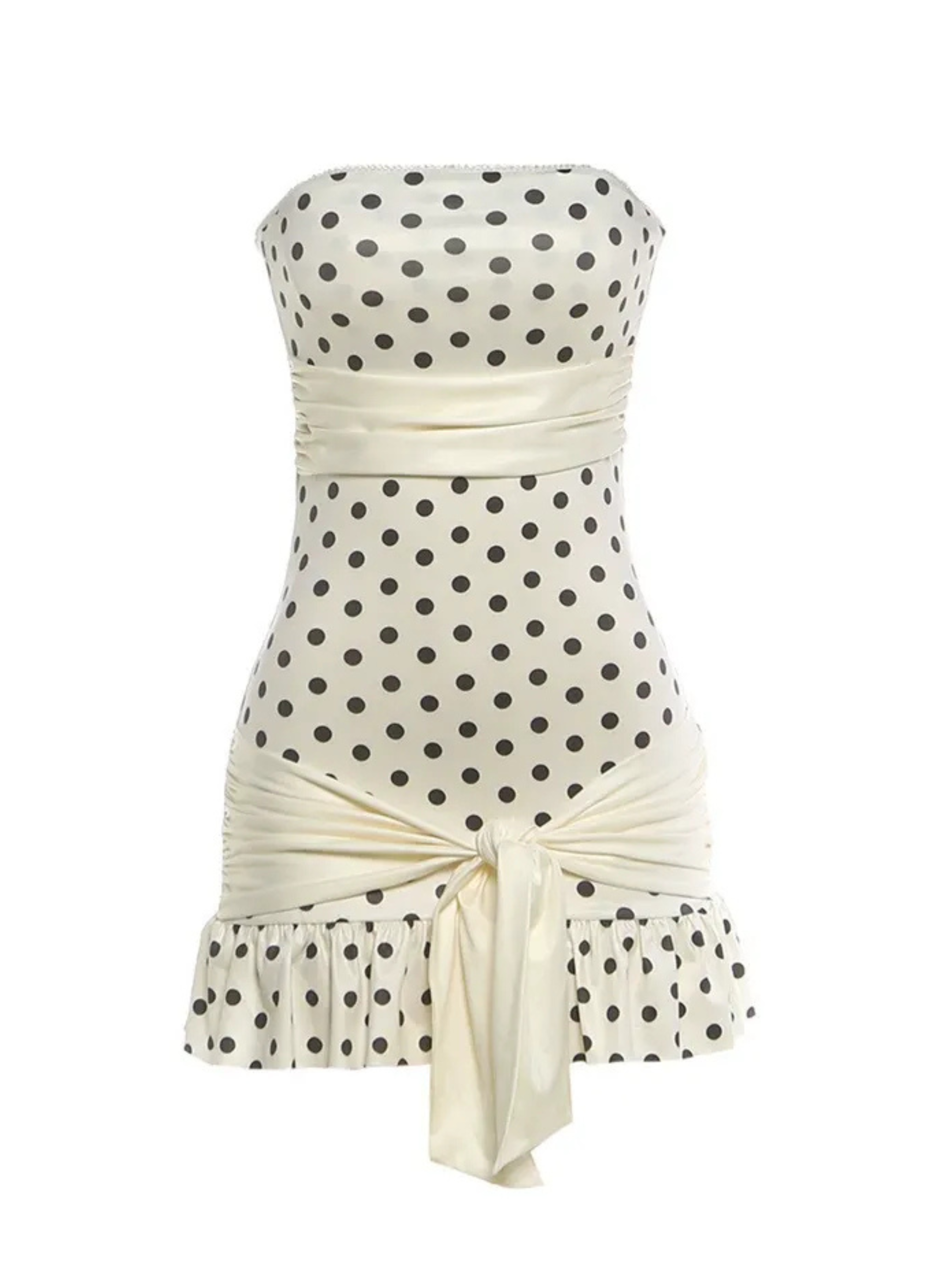 Belina Polka Dot Strapless Mini Dress