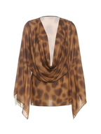 Aeria Leopard Print Draped Mini Dress