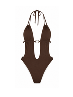 Taisia Halter Ring Detail Bodysuit Top