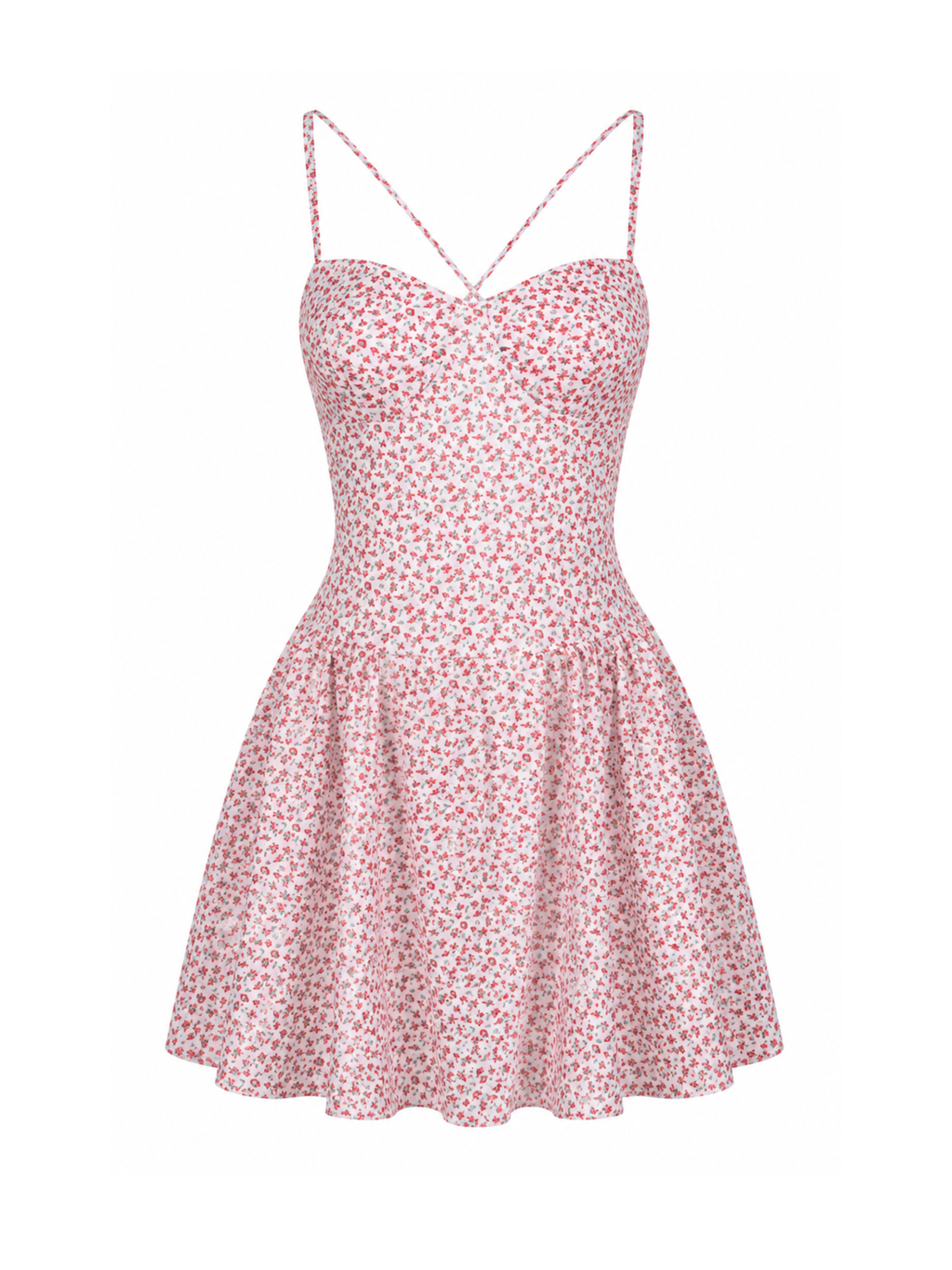 Nessa Floral Lace-Up Back Mini Dress
