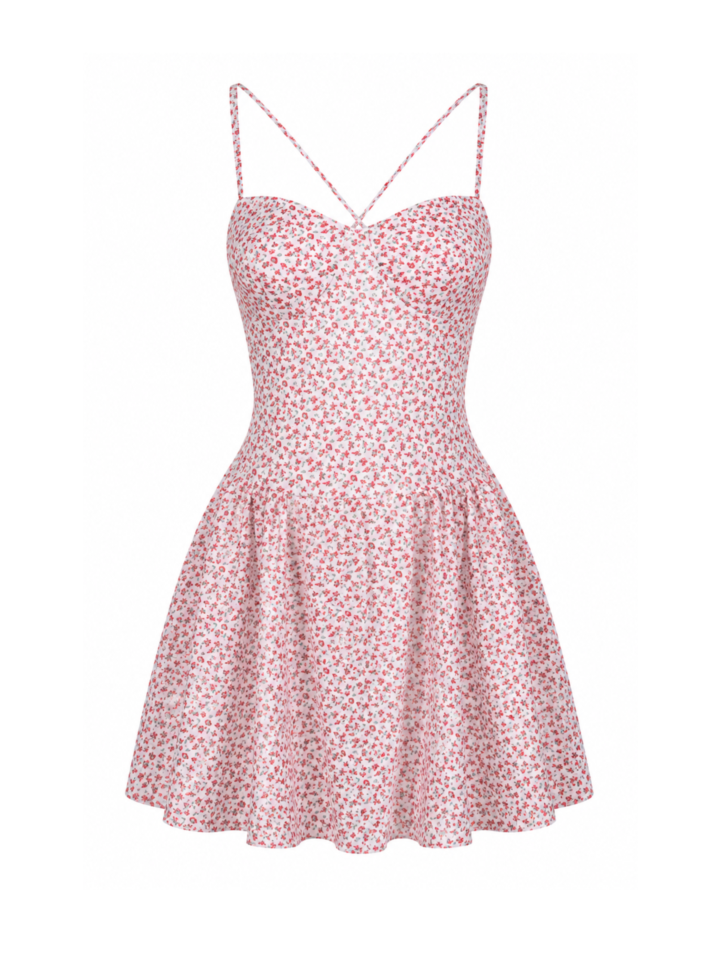 Nessa Floral Lace-Up Back Mini Dress