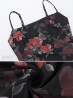Naelle Black Floral Mesh Cami Midi Dress