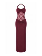 Alira Lace Panel Halter Maxi Dress