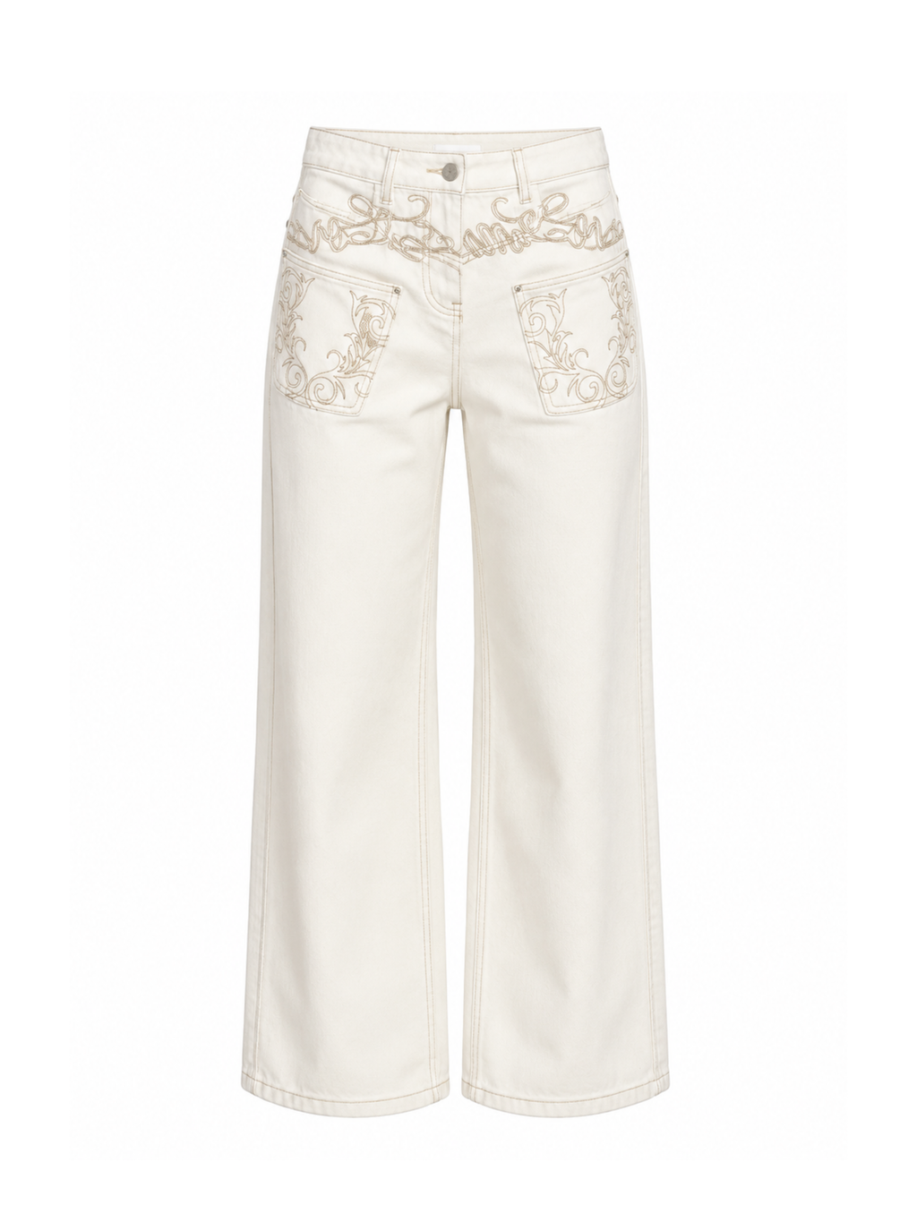 Livia Vintage Embroidered Wide-Leg Jeans