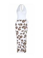 Tilora Halter Floral Maxi Dress with Side Tie