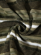 Riley Olive Stripe Open-Back Halter Mini Dress
