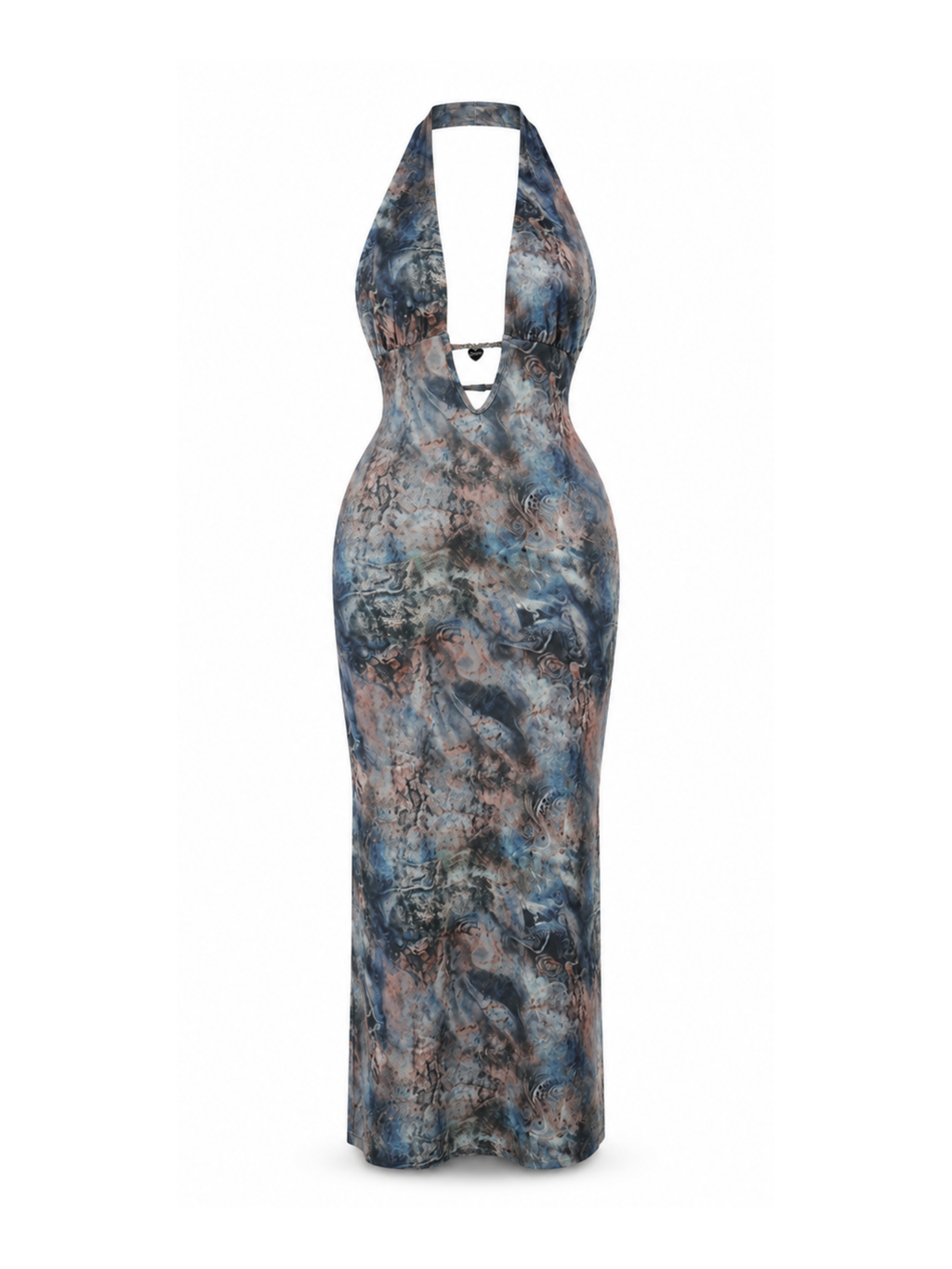Mirka Abstract Print Halter Maxi Dress