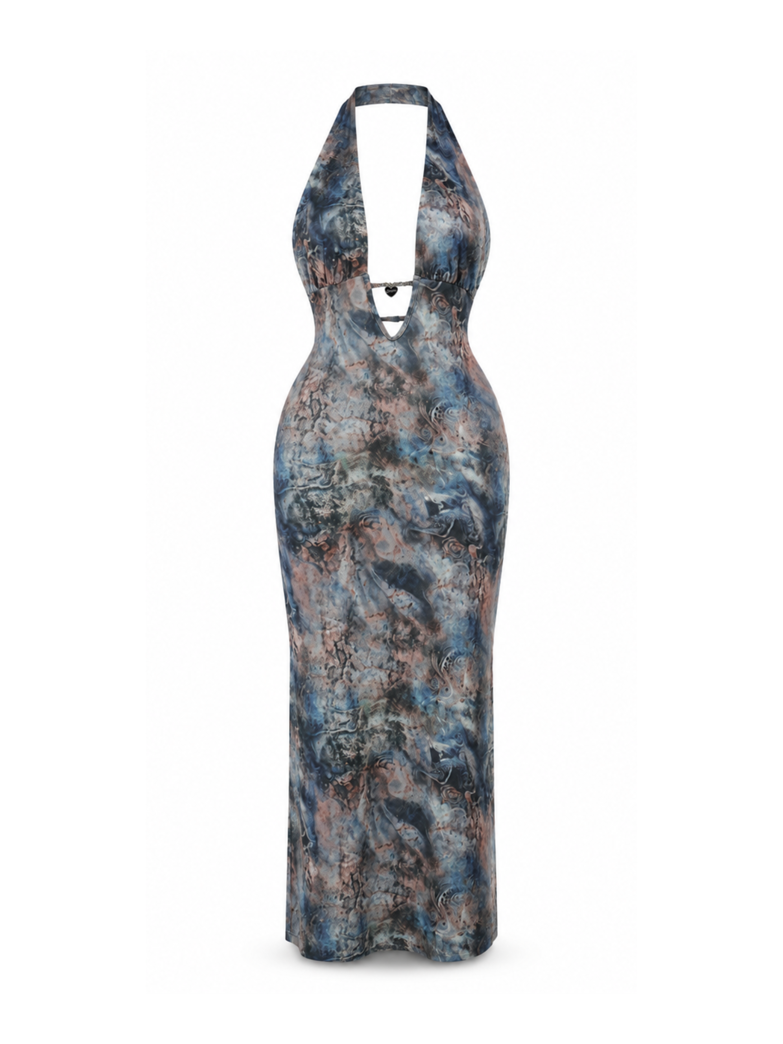 Mirka Abstract Print Halter Maxi Dress