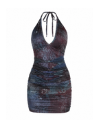 Rilna Abstract Halter Mini Dress