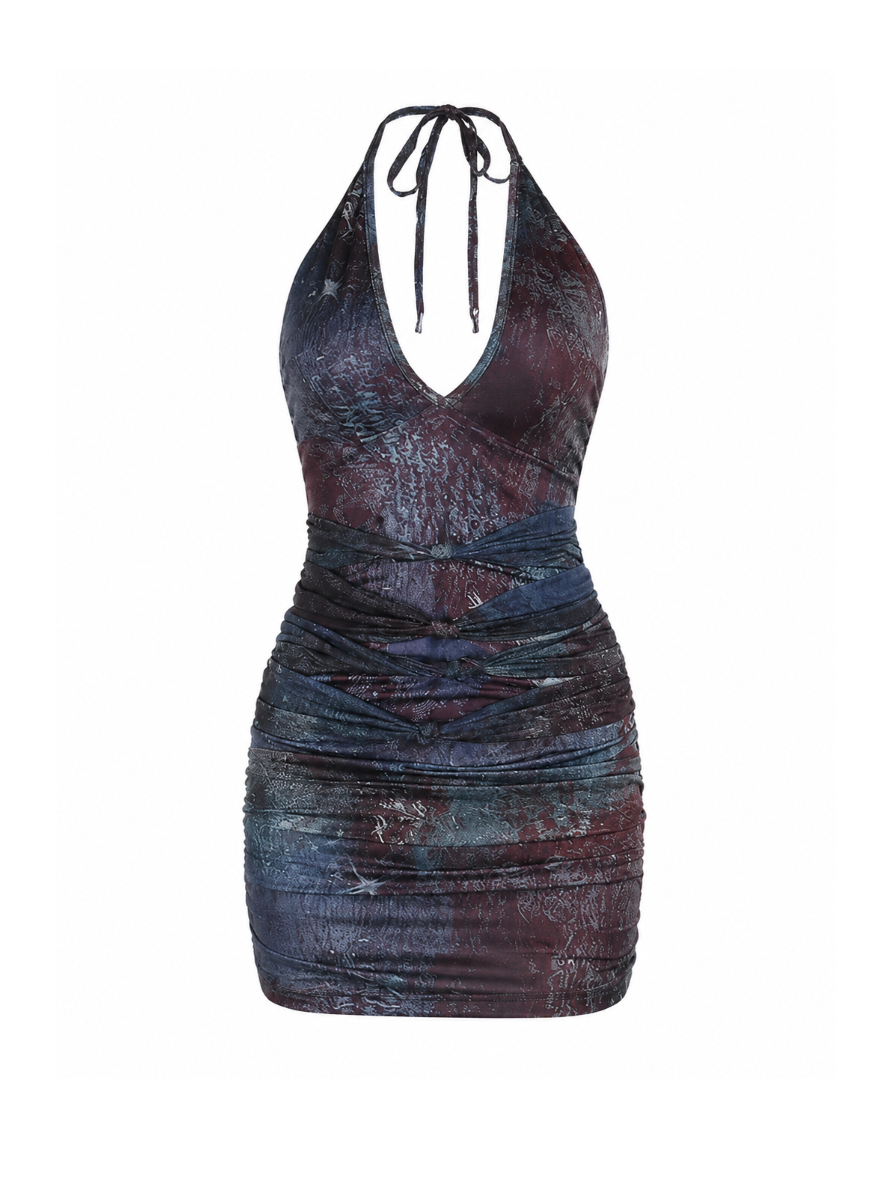 Rilna Abstract Halter Mini Dress