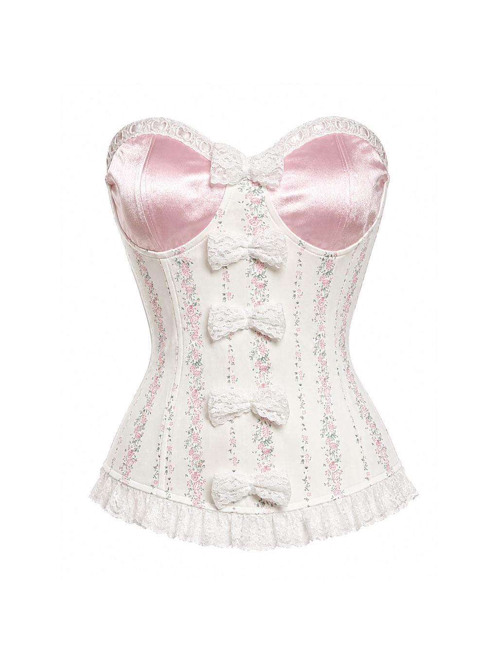 Heidi Floral Lace Bow Corset Top