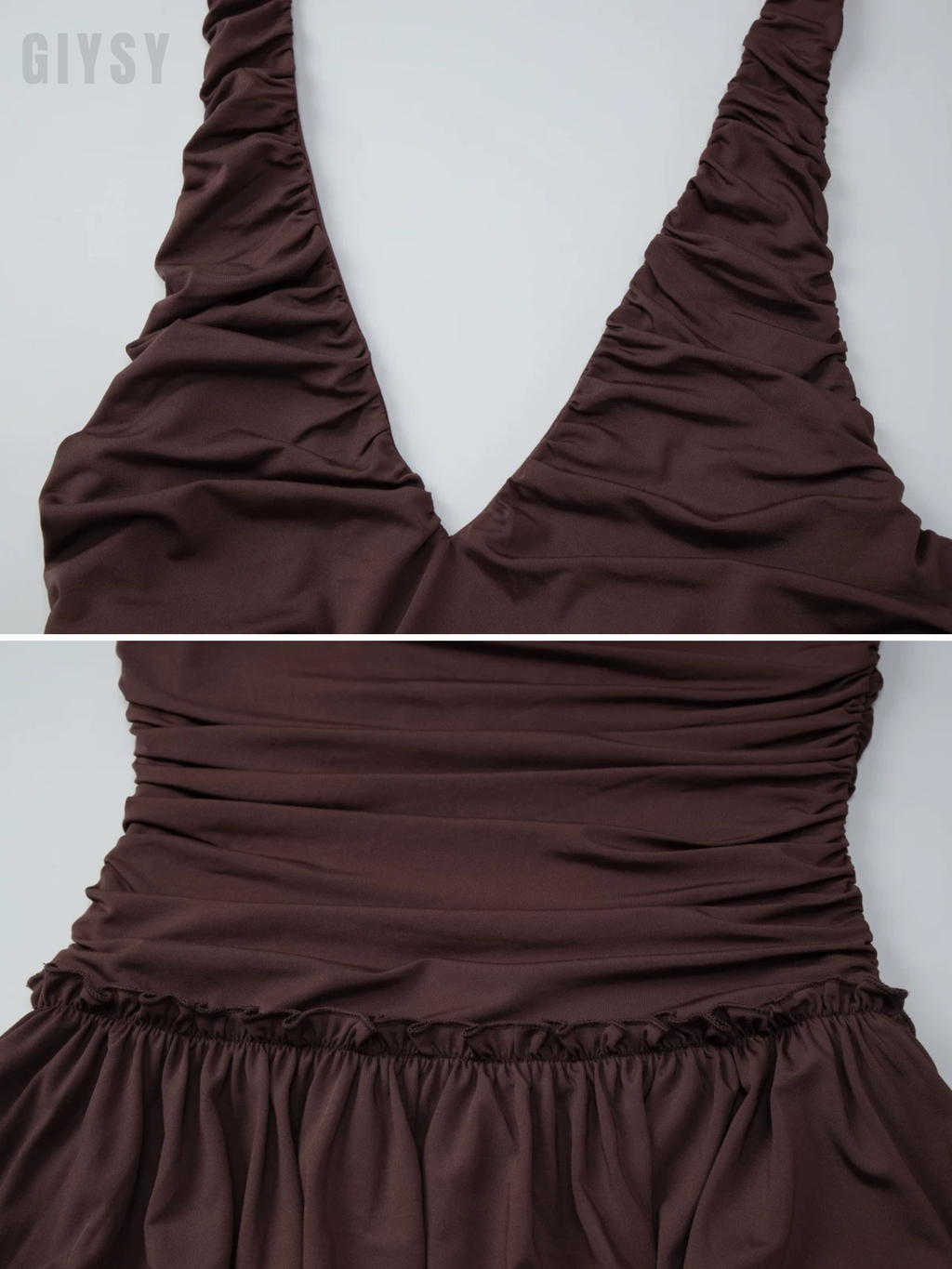Eden Asymmetric Ruched Halter Maxi Dress