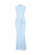 Oksa High Neck Draped Maxi Dress