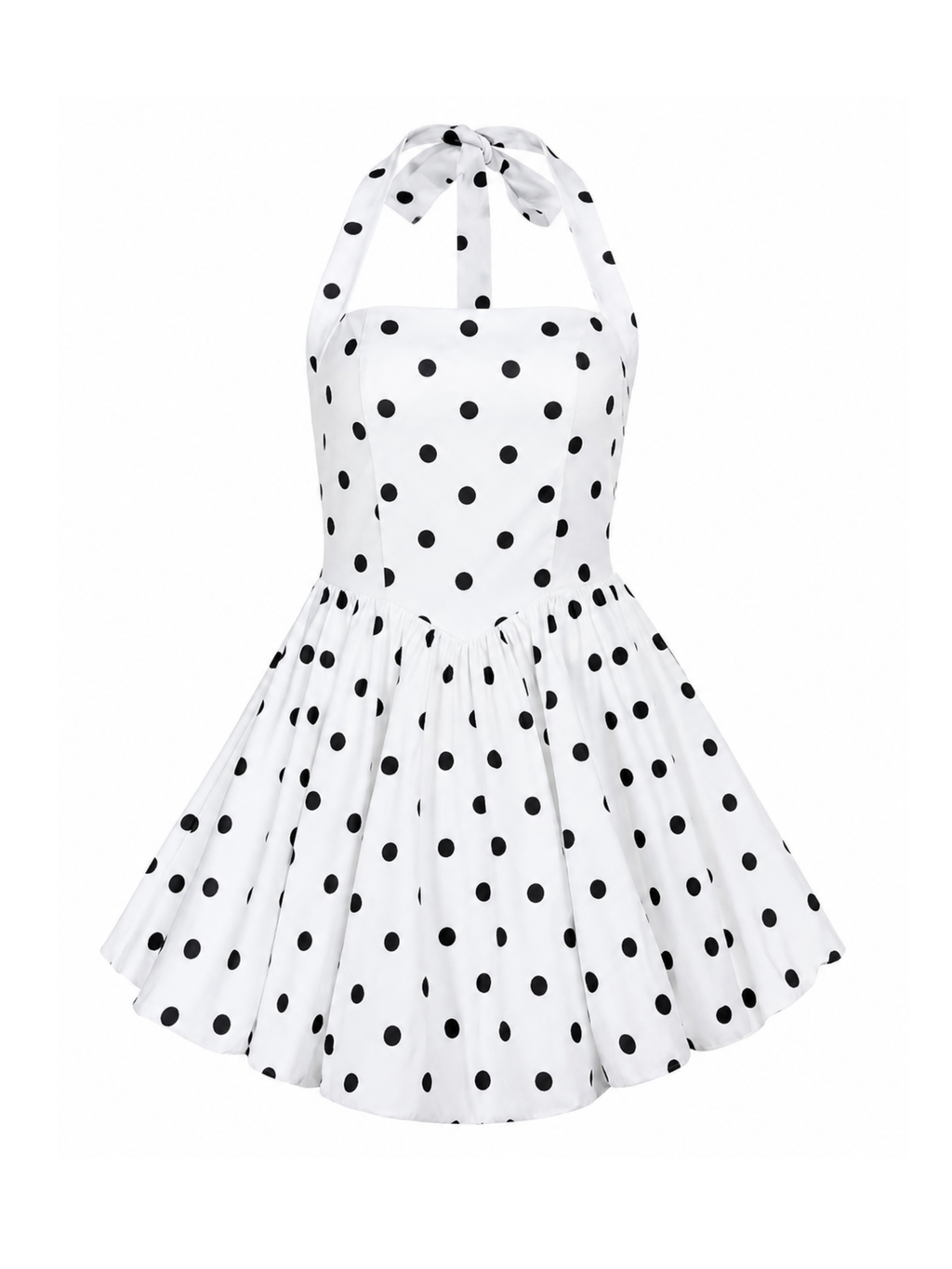 Fiorella Polka Dot Halter Bubble Mini Dress