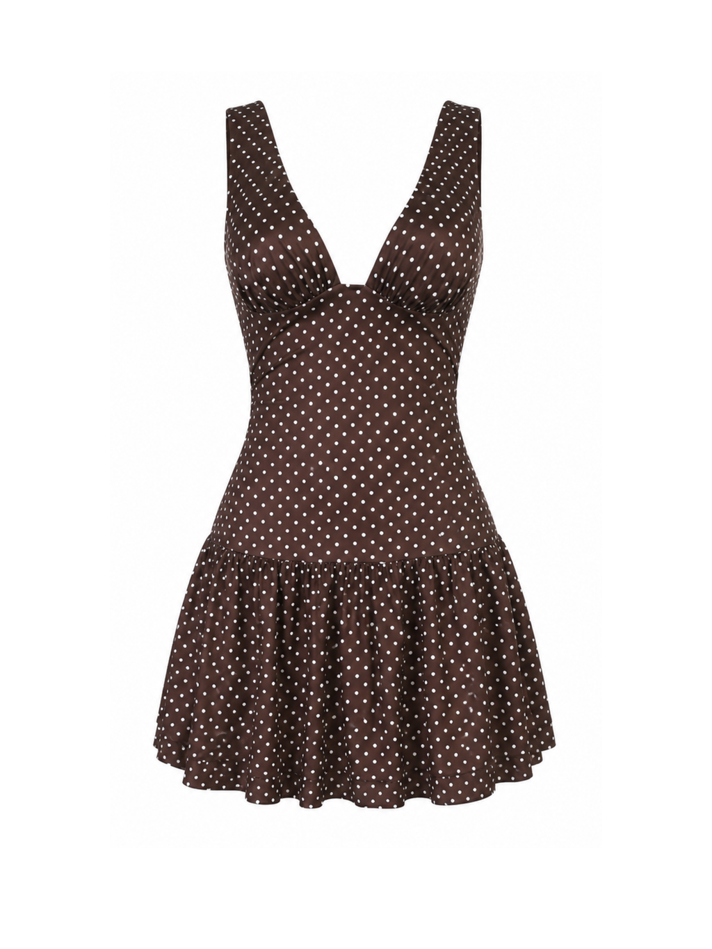 Elzine Polka Dot Deep V Mini Dress